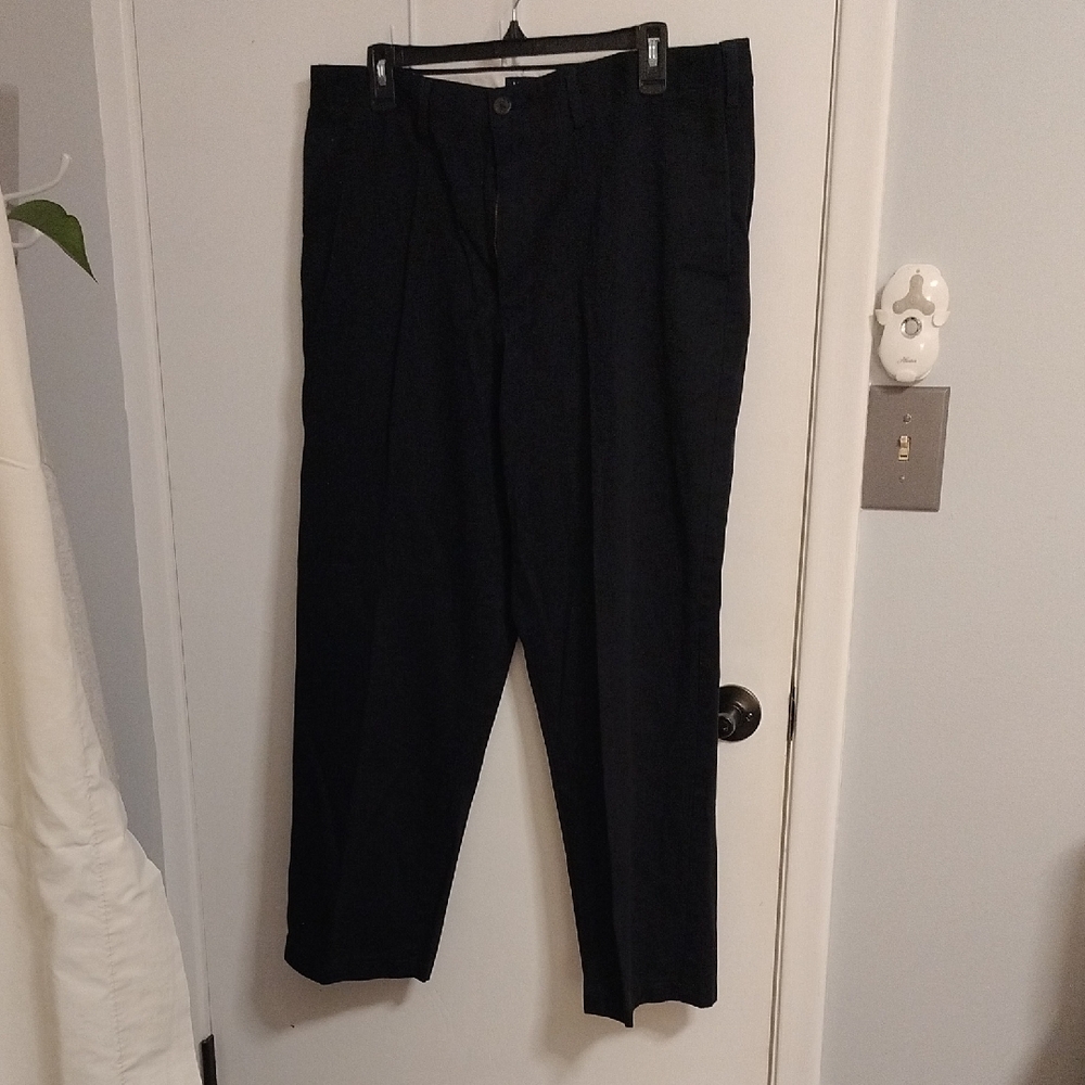 Lands' End Men's Classic Black Dress Pants, Comfort Waist